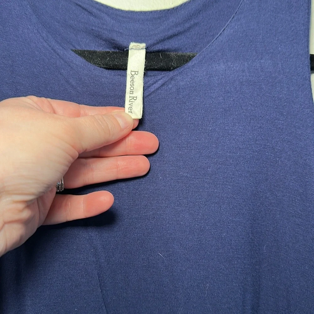 Women’s Navy Blue Basic High-Low Maxi Dress Size XL - Picture 2 of 4